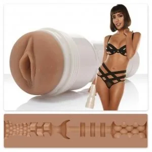 Masturbator Fleshlight Janice Griffith Eden, replica vagin realist, textura Eden cu inele si pliuri, SuperSkin, 25.4 cm