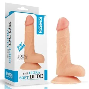 Dildo Realist Ultra Soft Dude – 13 cm Inserabil, TPE Moale, Ventuză Puternică