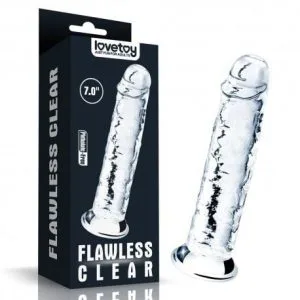 Dildo Transparent Realist din TPE – 18 cm, Ventuză Puternică, Ultra Flexibil