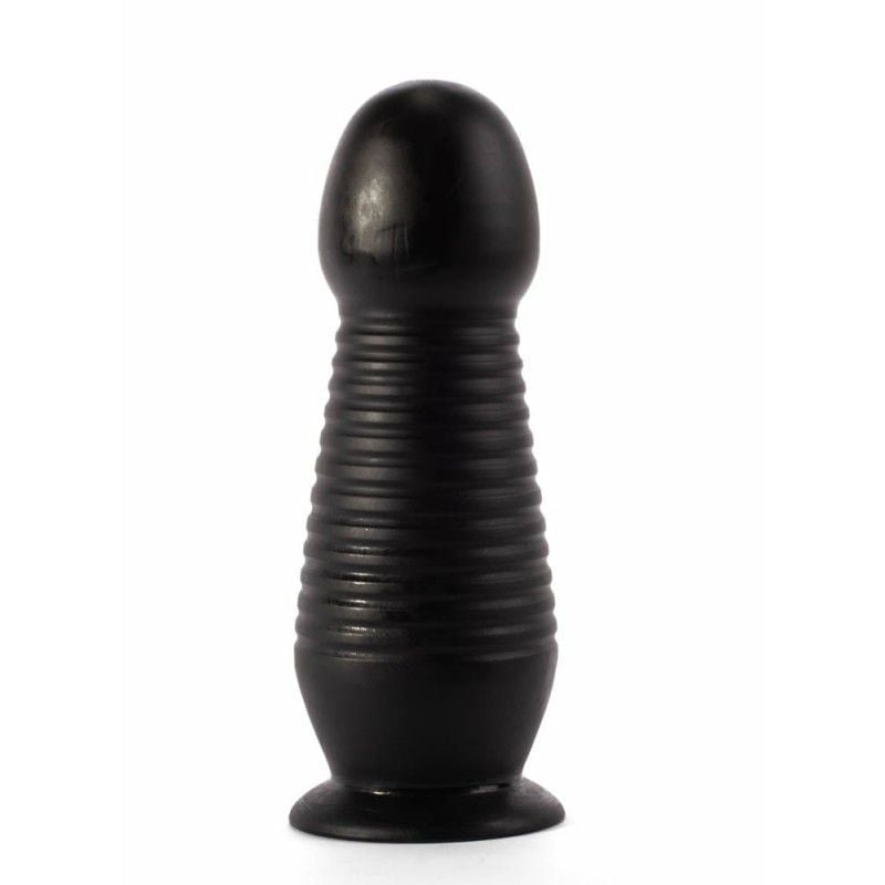 Plug anal uriaș X-Men Black, 25.4 cm, diametru 9 cm, PVC, stimulator circular, cu ventuză