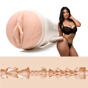 Masturbator Fleshlight Girls Violet Myers Waifu, replica vagin realista, textura variata stimulatoare, material SuperSkin moale, 25 cm
