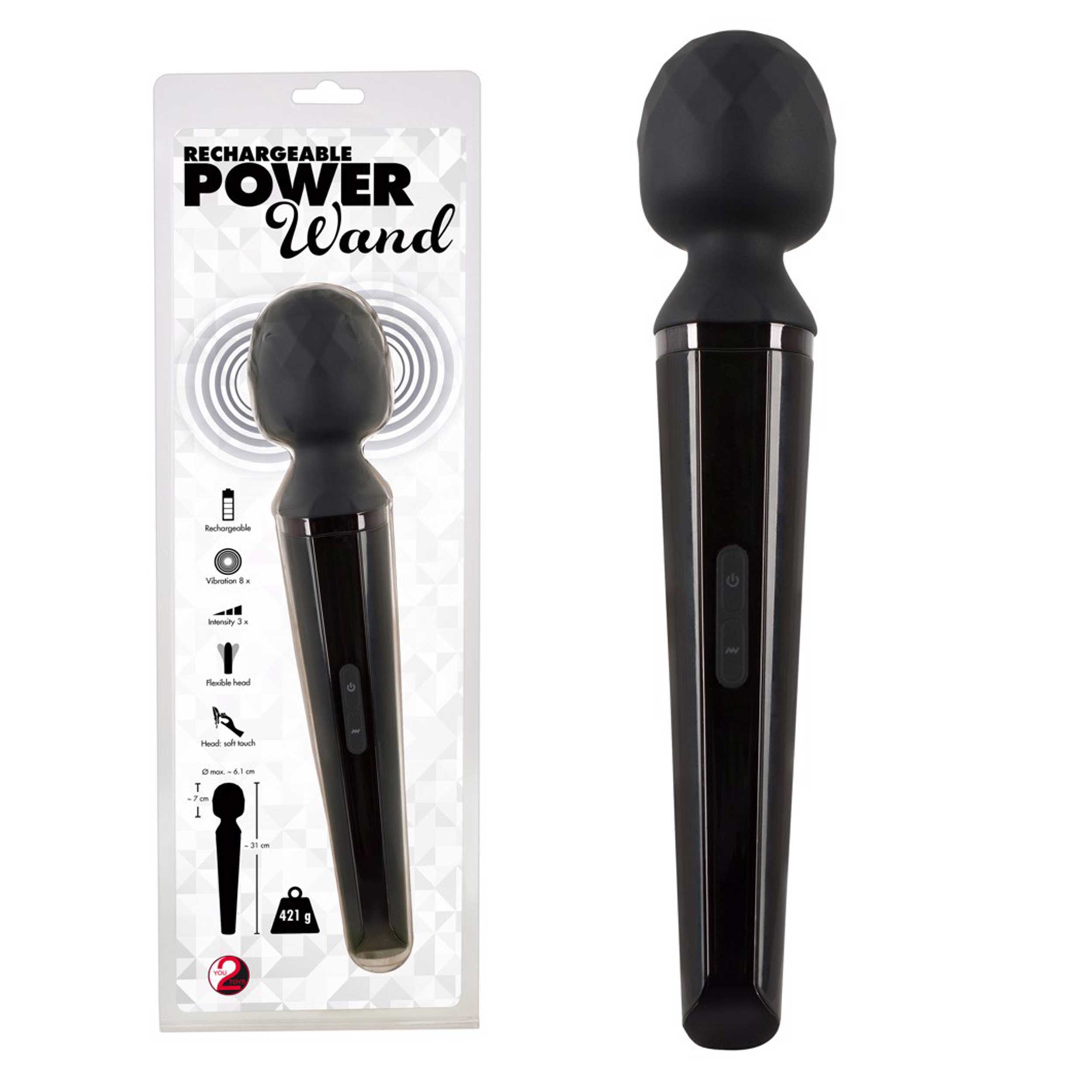 Vibrator bagheta de masaj Rechargeable Power Wand, 31 cm, 24 moduri vibratie, cap mobil din silicon, reincarcabil USB Vibrator bagheta de masaj Rechargeable Power Wand, 31 cm, 24 moduri vibratie, cap mobil din silicon, reincarcabil USB