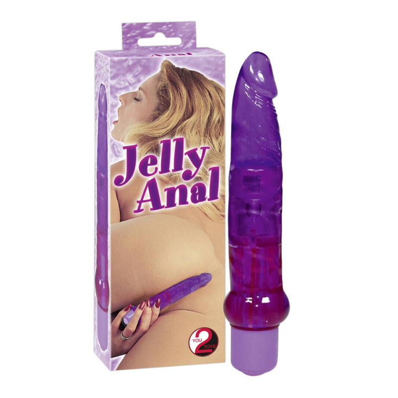 Vibrator anal flexibil Jelly Anal Purple, 17,5 cm, 7 moduri vibratie, varf sensibil, forma realistic…