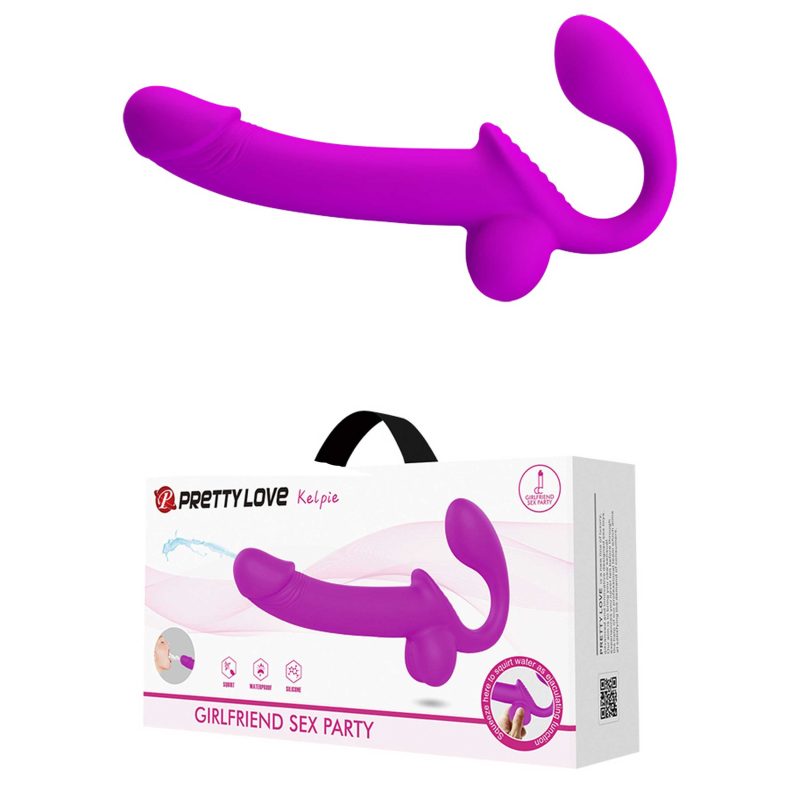 Strap-on fara ham cu ejaculare Pretty Love Kelpie, 25 cm, strapless pentru cupluri