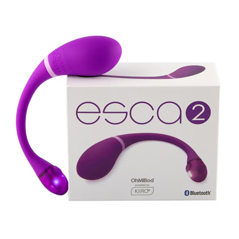 Vibrator bullet Kiiroo OhMiBod Esca 2, Bluetooth, aplicatie, 5 moduri, LED sincronizat, silicon, 18,5 cm