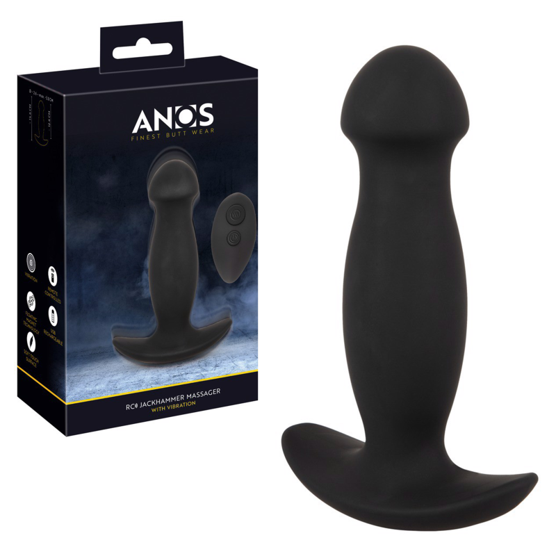 Plug anal RC JackHammer Massager cu magnet plutitor, 6 moduri impulsuri, 10 vibratii, telecomanda, s…