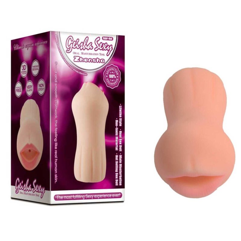Masturbator ZhenshaZ Mouth Shape, deschidere tip gura, material moale TPR, 16 cm
