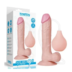 Dildo cu Ejaculare și Ventuză - 22.5 cm, PVC Moale, Rezervor 160 ml