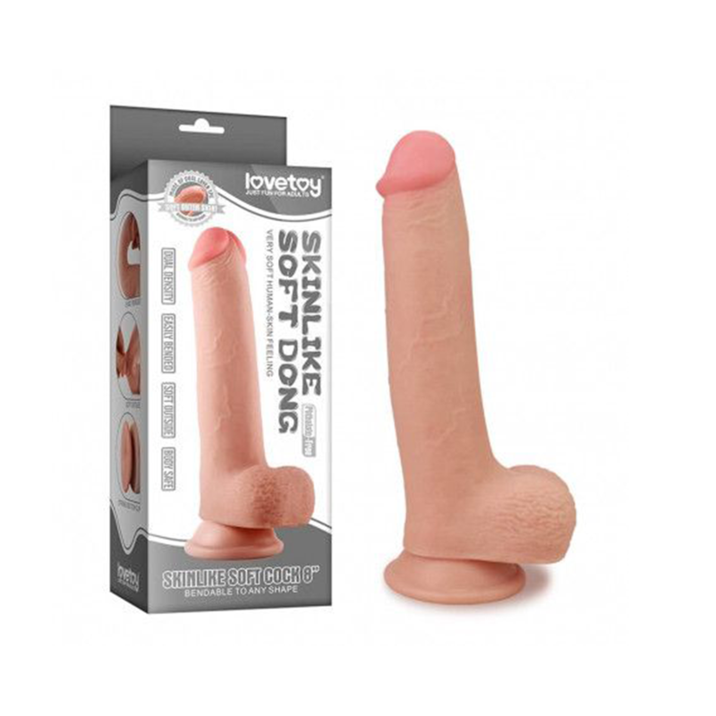 Dildo realist din TPE cu dublă densitate, 23 cm, flexibil, ventuză puternică, stimulare intensă
