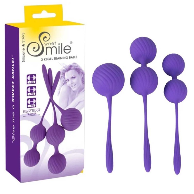 Set bile Kegel silicon 3 Kegel Trainings Balls – 3 mărimi și greutăți, textură stimulativă, pentru t…