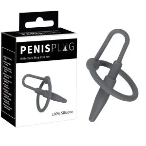 Dop penis solid Penisplug With Glans Ring, silicon moale, cu inel flexibil pentru gland, 6.2 cm lungime, fără sudură
