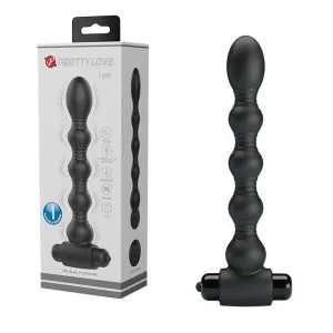Bile anale cu vibrații Pretty Love Lynn, 10 funcții, 18.2 cm, silicon negru, rezistent la apă