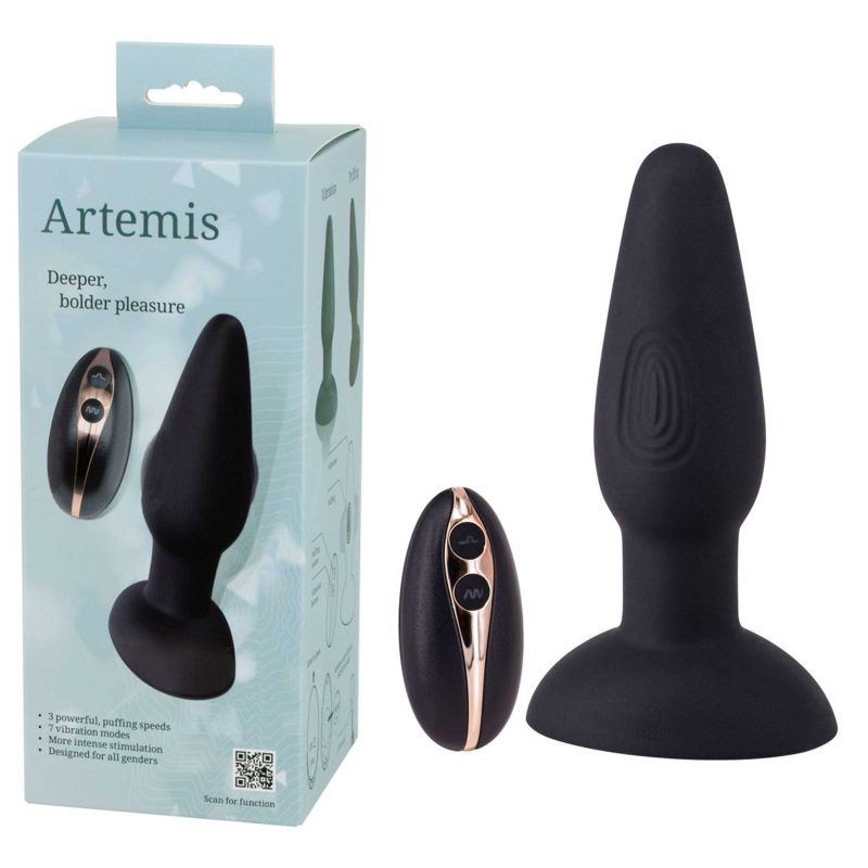 Plug anal cu vibrații și telecomandă, 7 moduri, 3 viteze, 14,5 cm, silicon moale, reîncărcabil