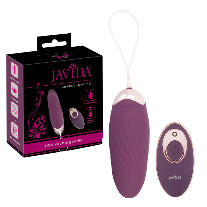Vibrator glonț cu telecomandă Shaking Love Ball Javida, 8 moduri de agitare, magnet intern pulsator,…