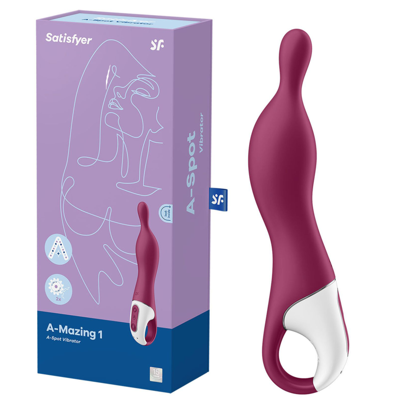 Vibrator A-Spot Satisfyer A-Mazing 1 Berry – 2 motoare puternice, 12 vibrații, silicon curbat ergonomic