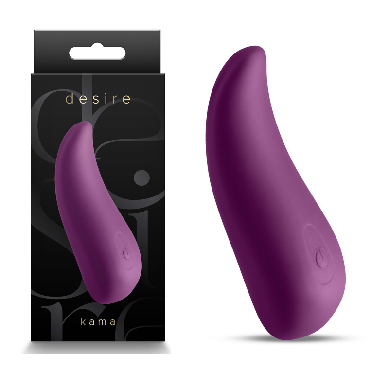 Vibrator Reîncărcabil Kama din Silicon, Purple, 9.6cm – 4 viteze și 6 funcții senzuale