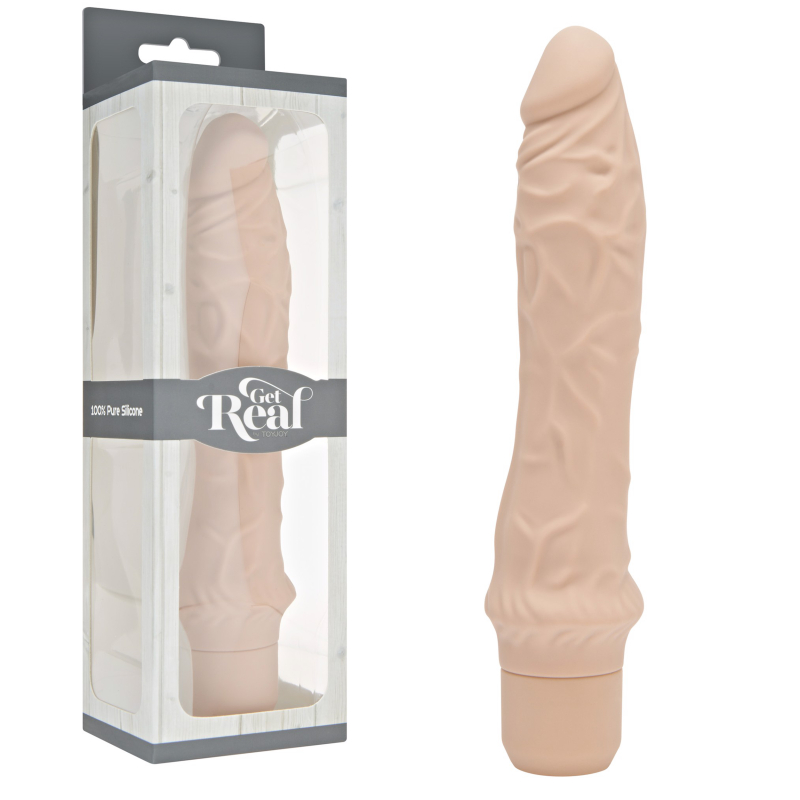 Vibrator mare din silicon flexibil, 25cm, 7 funcții, rezistent la apă