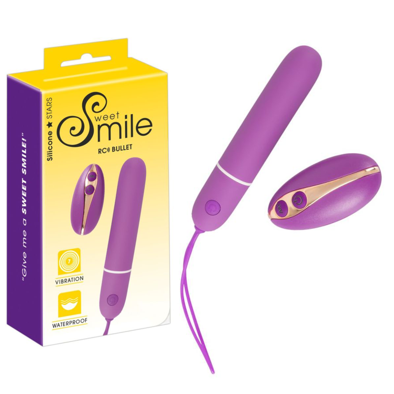 Vibro-glonț RC Bullet, 7 vibrații, telecomandă wireless, rezistent la apă, curea elastică de recuperare, 11 cm