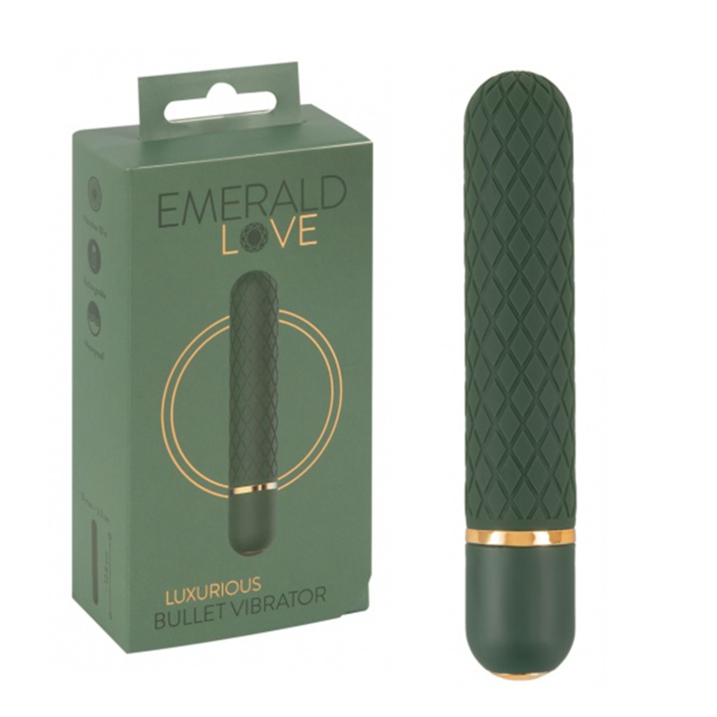 Mini vibrator Luxurious Bullet, 10 vibrații, model diamant stimulant, silicon catifelat, reîncărcabi…