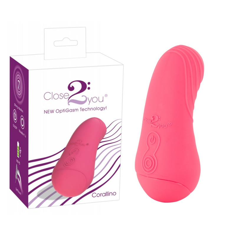 Mini vibrator Corallino, 11 cm, tehnologie OptiGasm, 7 moduri vibrație, waterproof, silicon moale, LED, reîncărcabil USB