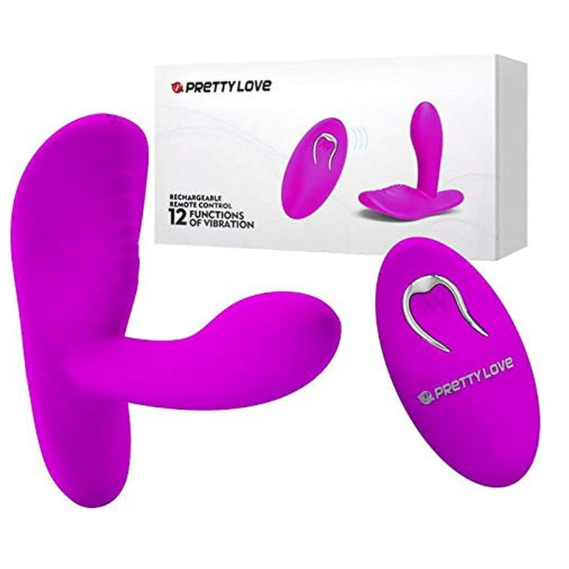 Vibrator Pretty Love Remote Control, 9,1cm, 12 Vibratii, Telecomanda, Utilizare Anala sau Vaginala, Silicon, ABS