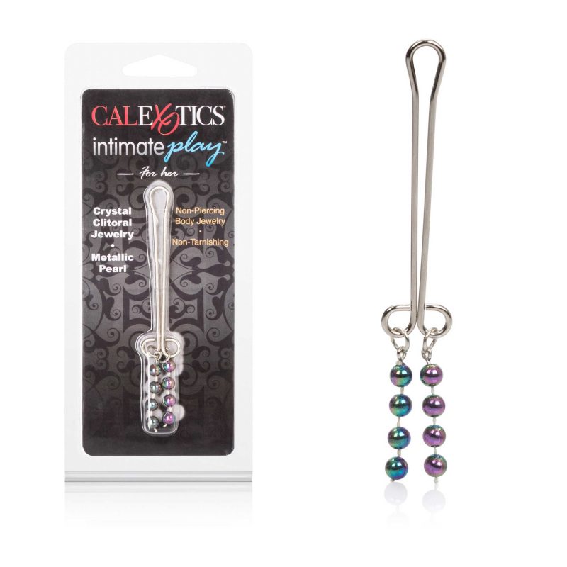 Bijuterii clitoris fără piercing Cleopatra – clips din oțel inoxidabil cu mărgele decorative, 11 cm