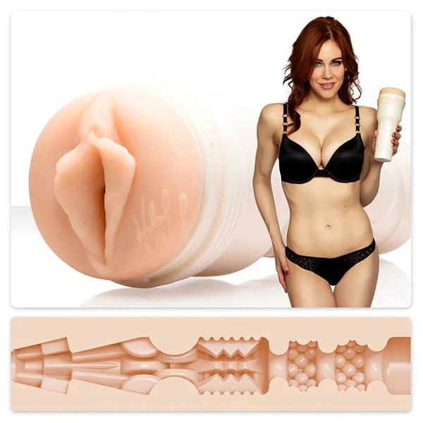 Masturbator Fleshlight Maitland Ward Signature, 25,4 cm, carcasa alb perlat, vagin realist SuperSkin, textura interna punctata
