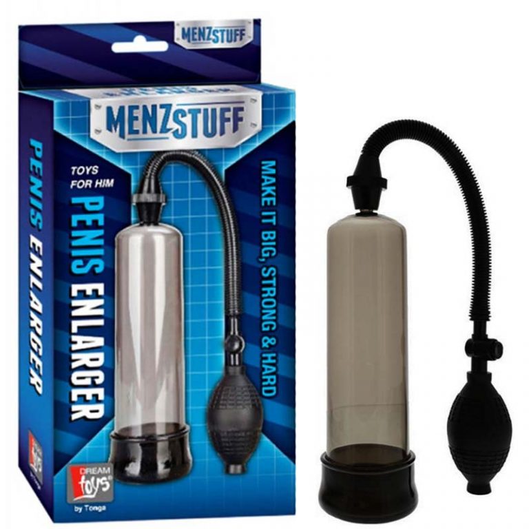 Pompa de vid pentru penis Menzstuff Penis Enlarger Smoke, 19 cm, cilindru transparent, mânecuță silicon