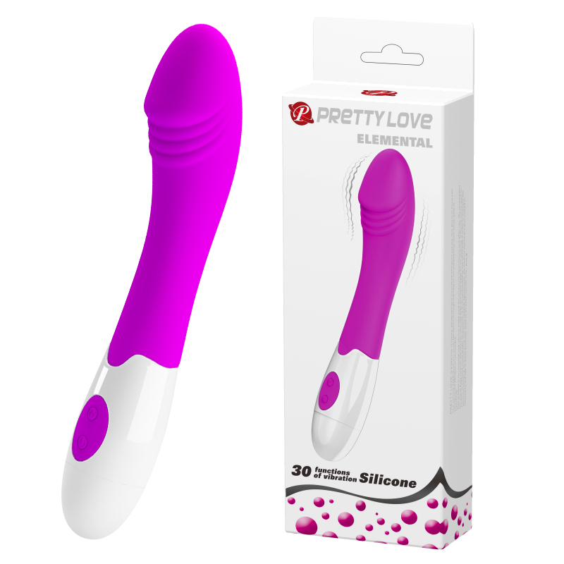 Vibrator Pretty Love Elemental, silicon realist, 30 functii, cap curbat punct G, 19 cm