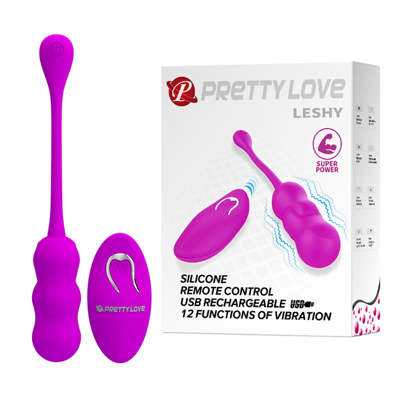 Ou vibrator Pretty Love Leshy, 18.6cm, 10 funcții, telecomandă wireless, silicon moale, reîncărcabil, waterproof