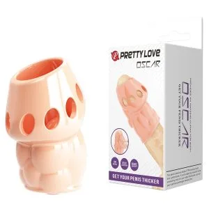 Manson penis cu suprafata stimulatoare Pretty Love Oscar Body, 6.4 cm, TPR moale si elastic pentru erectii ferme si control ejaculare