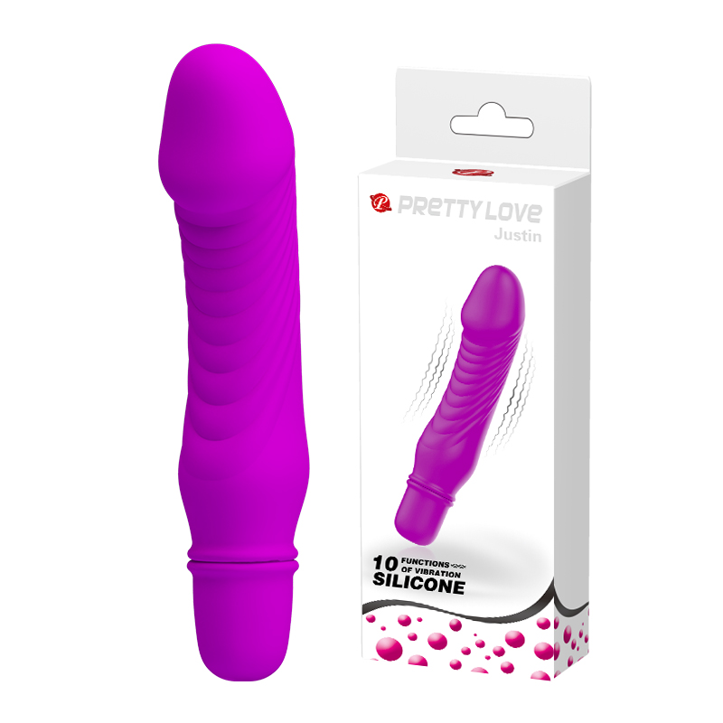 Vibrator Pretty Love Stev, silicon realist, 10 functii, mini, 12.3 cm, mov
