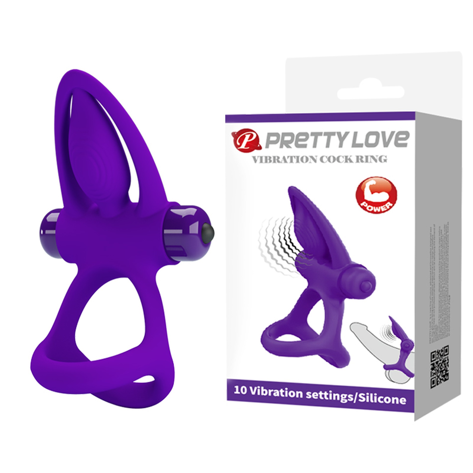 Inel vibrator Pretty Love Vibration Cock Ring cu 10 moduri, silicon moale, stimulator clitoridian, design dublu Inel vibrator Pretty Love Vibration Cock Ring cu 10 moduri, silicon moale, stimulator clitoridian, design dublu