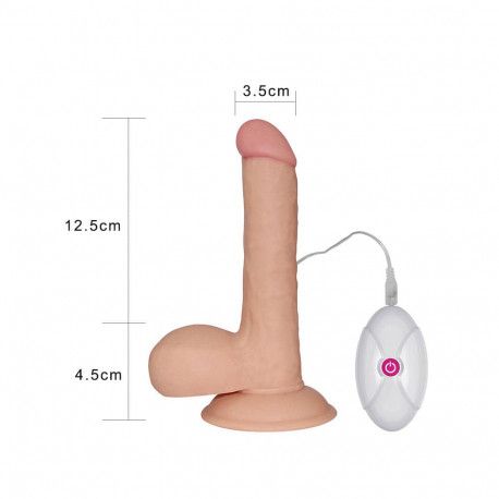 Vibrator realist ultra moale Lovetoy Ultra Soft Dude, 17 cm, 10 funcții, ventuză, TPE flexibil - imagine 6