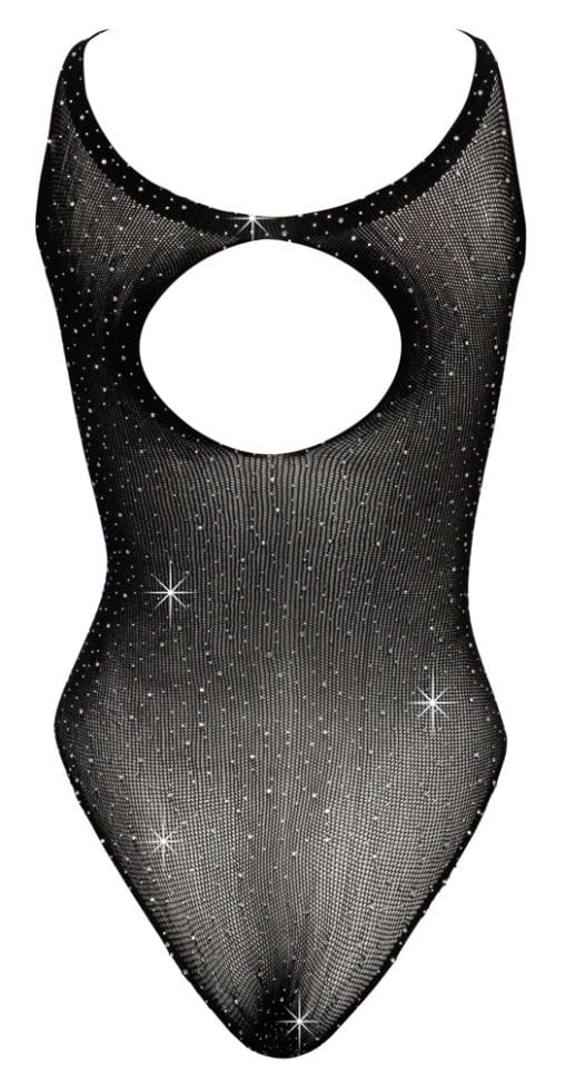 Body strălucitor cu strasuri Cottelli Fantasy, S/L, material elastic semitransparent, fără cusături - imagine 4