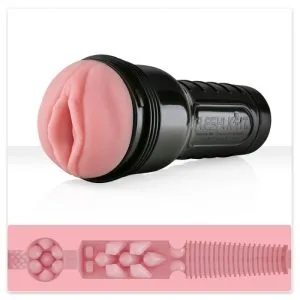 Masturbator barbati Fleshlight Pink Lady Destroya, material SuperSkin realist, textura stimulanta, rezistent la apa, 25.4 cm