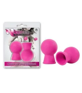 Stimulator mameloane cu vibratie, forma palnie, silicon, 6 cm, diametru 3 cm, aspiratie si efect fetish