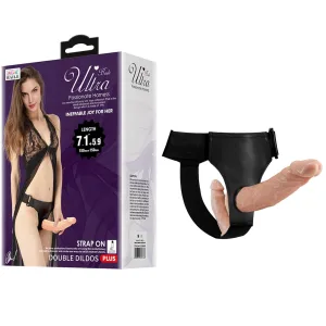 Strap On Dildo Dublu, 15 și 18 cm, TPR, Unisex, Reglabil