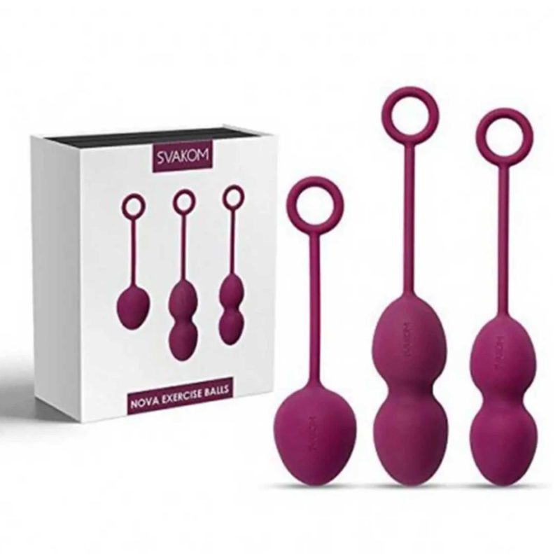 Set bile kegel Nova Ball Violet Svakom, 3 greutăți, silicon moale, 100% impermeabile