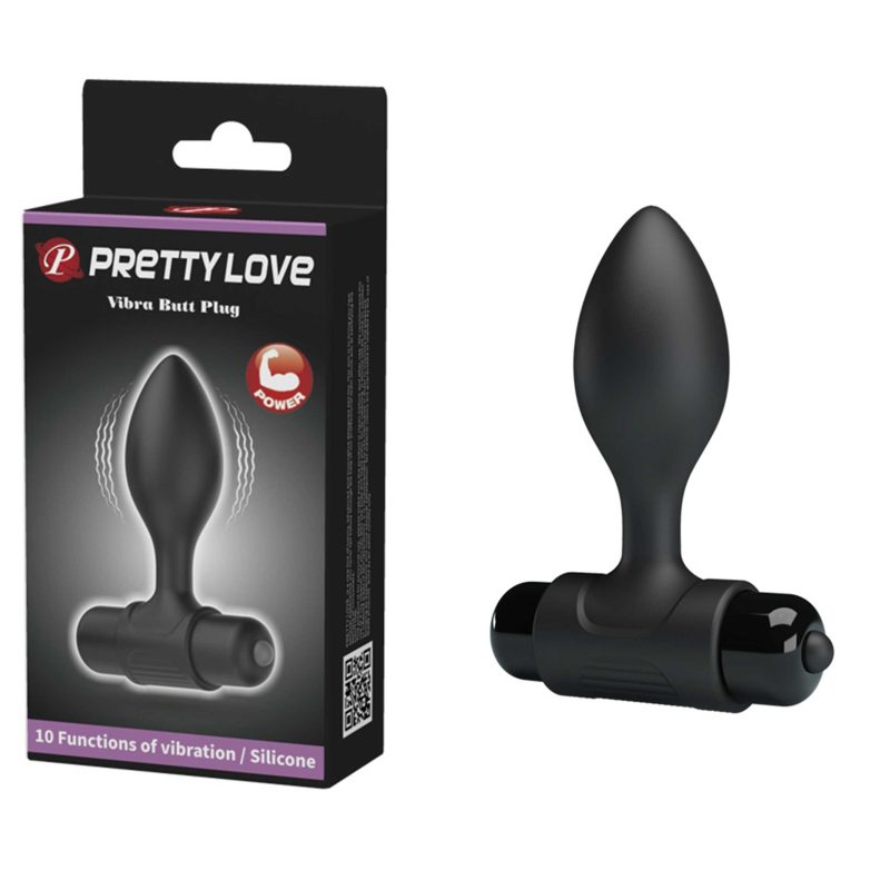 Plug anal cu vibrații din silicon, 8,6 cm, 10 moduri de vibrație, formă conică, ideal pentru începători