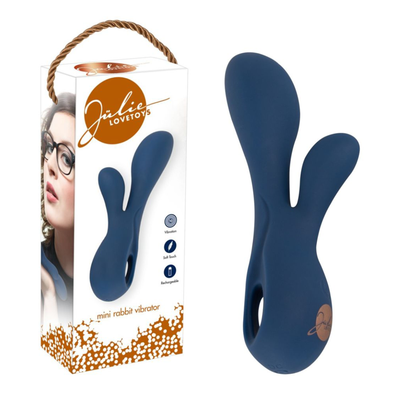 Mini Vibrator Iepure Reîncărcabil J-Lie, 15 cm, 2 Motoare, 10 Moduri Vibrație, Silicon Soft Touch, Flexibil, Roz