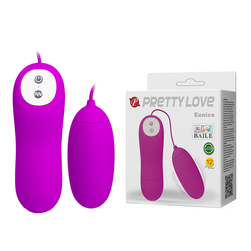Ou vibrator pentru stimulare clitoridiană Pretty Love Eunice, 12 vibrații, silicon moale, 2 motoare, 2 baterii AAA, roz