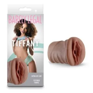 Masturbator barbati Barely Legal Tiffany Stroker, teen ebony, textura interna, TPE moale, 11.5 cm, rezistent la apa