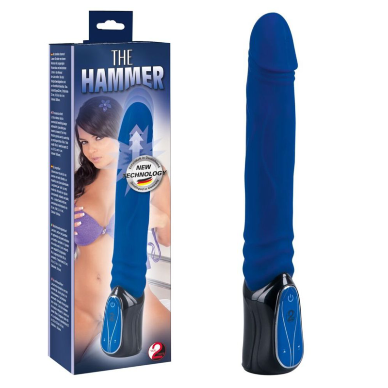 Vibrator cu Funcție de Împingere The Hammer, 3 Viteze, Silicon Premium, 30 cm