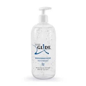Lubrifiant pe bază de apă Just Glide 500 ml, vegan, fără parfum, compatibil jucării sexuale și prezervative
