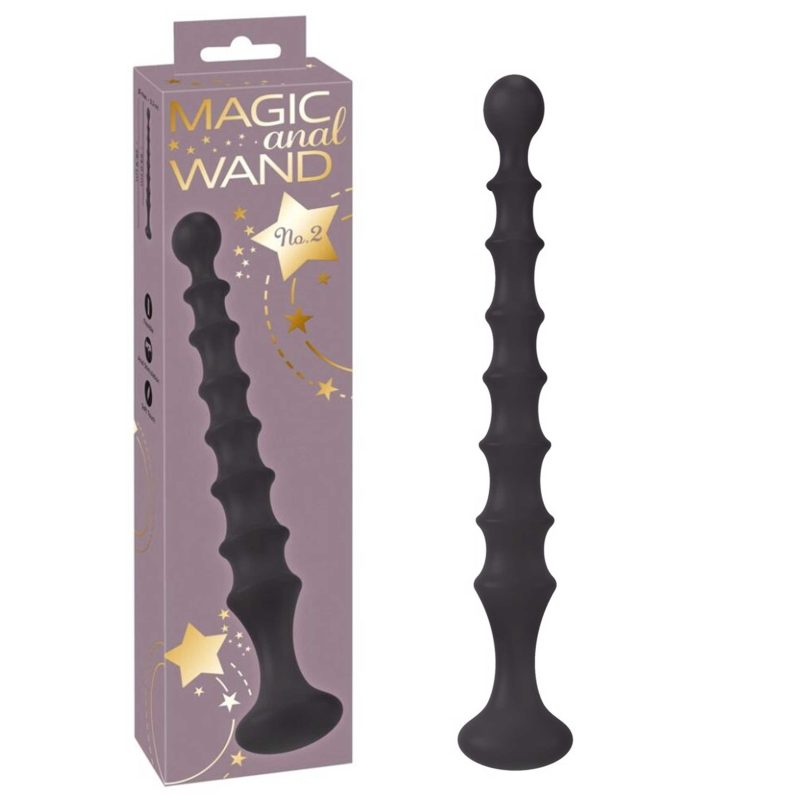 Baghetă anală Magic Anal Wand No. 2 You2Toys, silicon moale, 26.9 cm, textură cu caneluri, Ø 2.5–3.2 cm