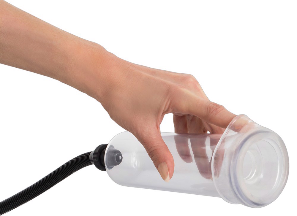 Pompă penis Bang Bang Clear, vid puternic, cilindru transparent 19.5 cm, supapă siguranță, mânecă flexibilă - imagine 3