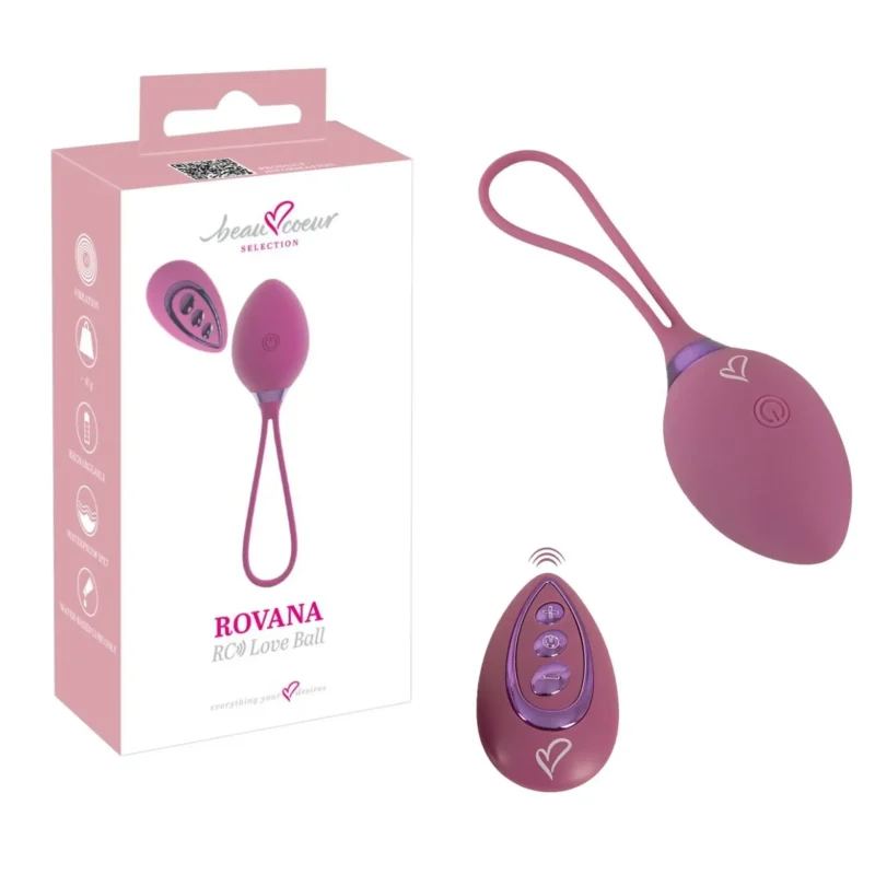 Bile Vaginale cu Vibrații ROVANA RC Love Ball, 15cm, cu Telecomandă, 10 Funcții, din Silicon Reîncărcabil
