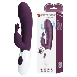 Vibrator Pretty Love Rasmussen Purple, 19.8cm, 30 Funcții, Dublă Stimulare, Silicon, cu Baterii