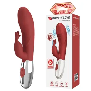 Vibrator Pretty Love Rasmussen Rosu, 19.8cm, 30 Funcții, Reîncărcabil, Dublă Stimulare, Silicon